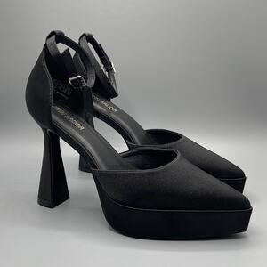 Black Size 8.5 Platform Heels Pointed Toe Witchy Gothic Sexy Rave Club Cosplay